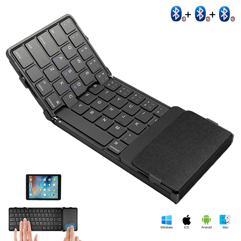 Tablet Accessories Keyboard - BOW Foldable Bluetooth Keyboard with Touchpad/Numberic