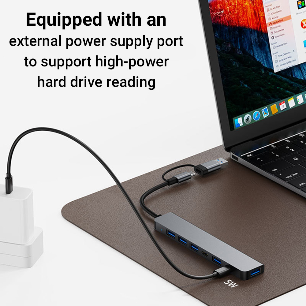 7-in-1 Dual-Head USB-C&USB Doc - Tablet Reading Accessories 评论和价格