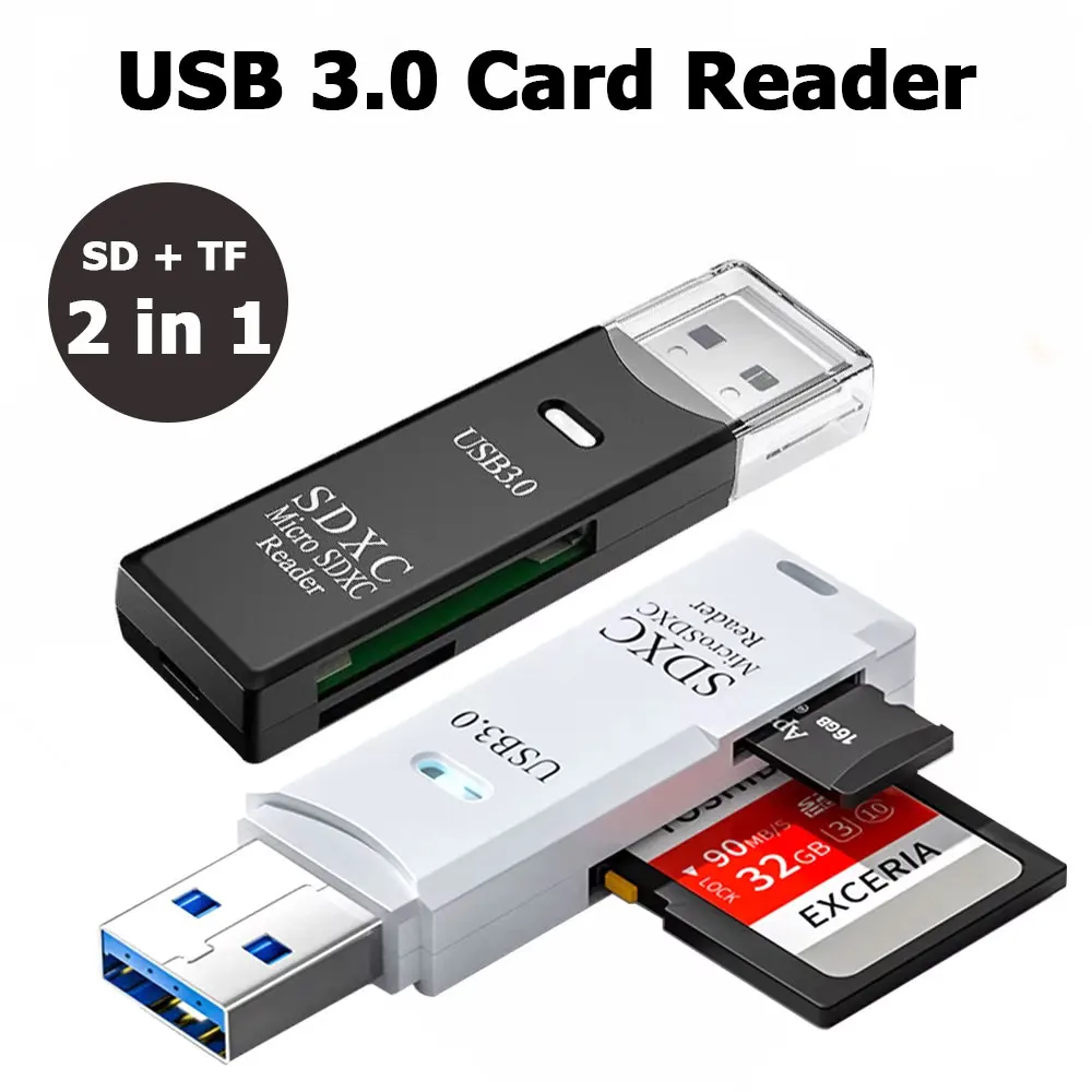 2-in-1 Card Reader USB 3.0/2.0 - Tablet Reading Accessories 评论和价格