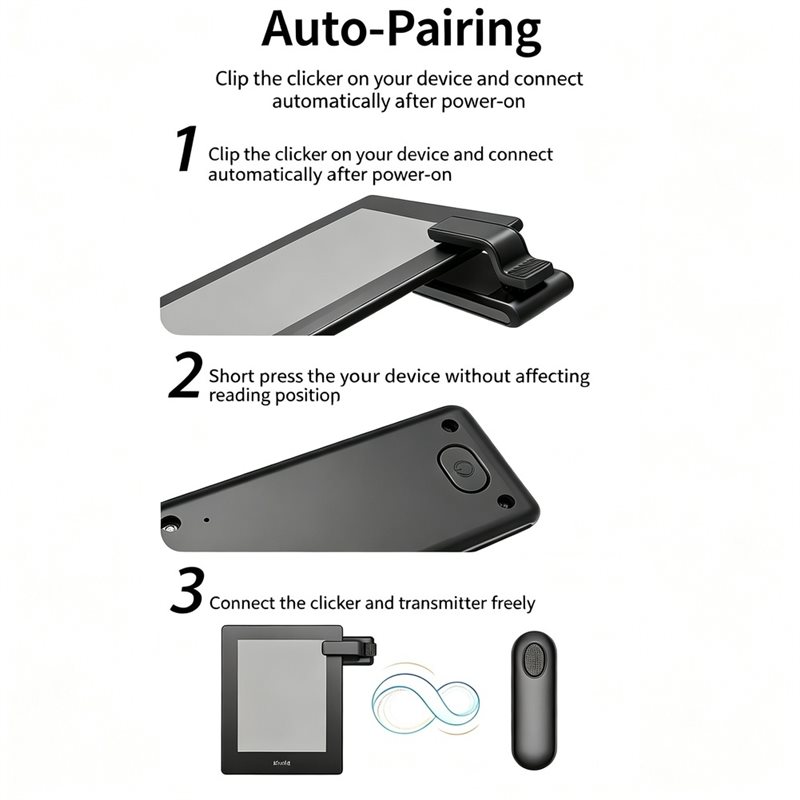 DTB7 Clip-on Bluetooth Page Tu - Tablet Reading Accessories 评论和价格